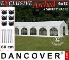 Festtelt Exclusive 6x12m PVC, "Arched", Hvid